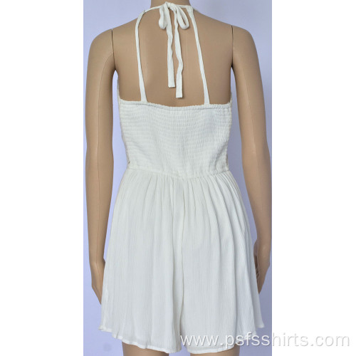 Women Belted Jumpsuit with White Color